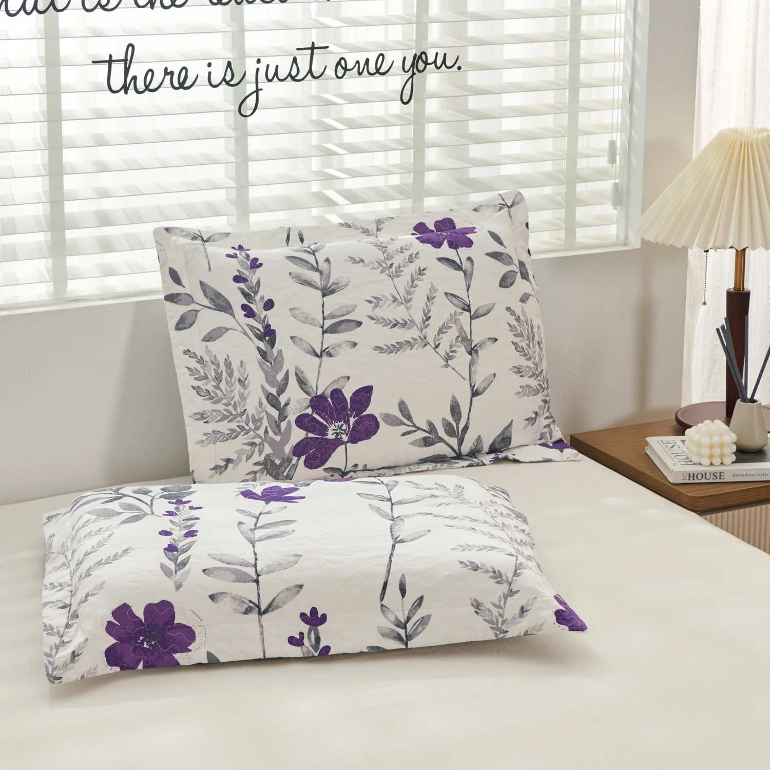 Green Essen Quilt Set Twin Size 3 Piece Bedspread Coverlet Home Lightweight Quilt Bedding Country Dark Scent Purple Flower Quilt Soft Microfibers Quilt Bedspread with Pillow Shams