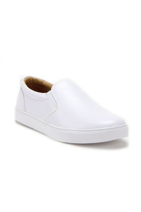 Men's S-1812 Classic Slip-On Plimsoll Skate Sneakers Shoes, White, 10