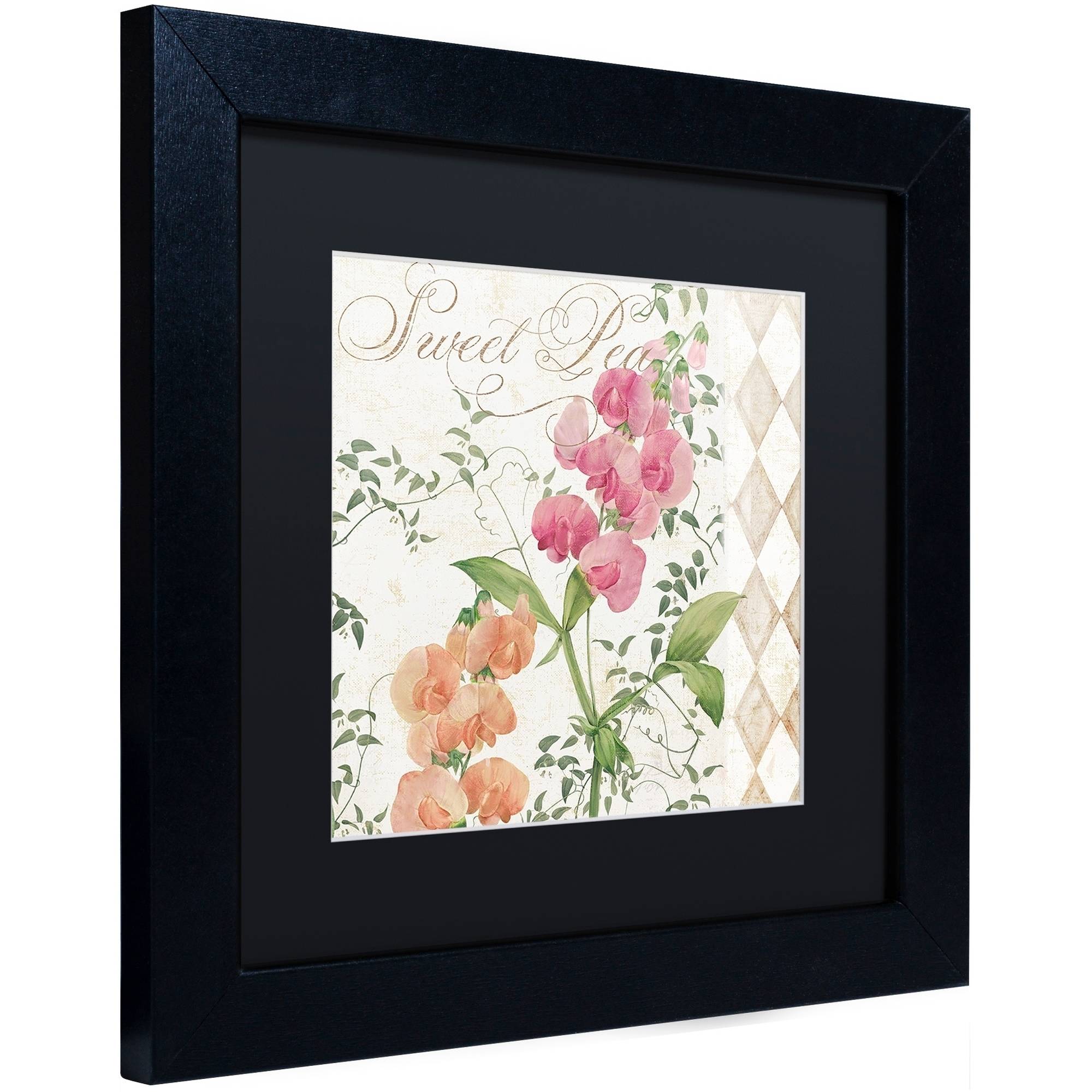 Trademark Fine Art "Sweet Pea" Canvas Art by Color Bakery Black Matte, Black Frame
