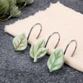 thumbnail image 6 of Dbuoem 12 Pcs Leaf Shower Curtain Hooks Shower Curtain Hangers Metal Shower Curtain Rings for Bathroom Decoration, 6 of 8