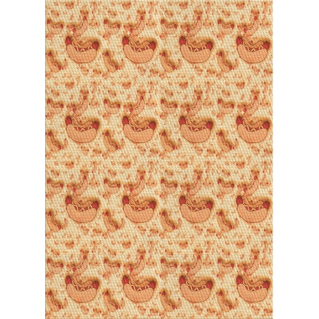 Ahgly Company Tapis d'Intérieur Lavables en Machine Rectangle Transitionnel Néon Orange, 2' x 4'