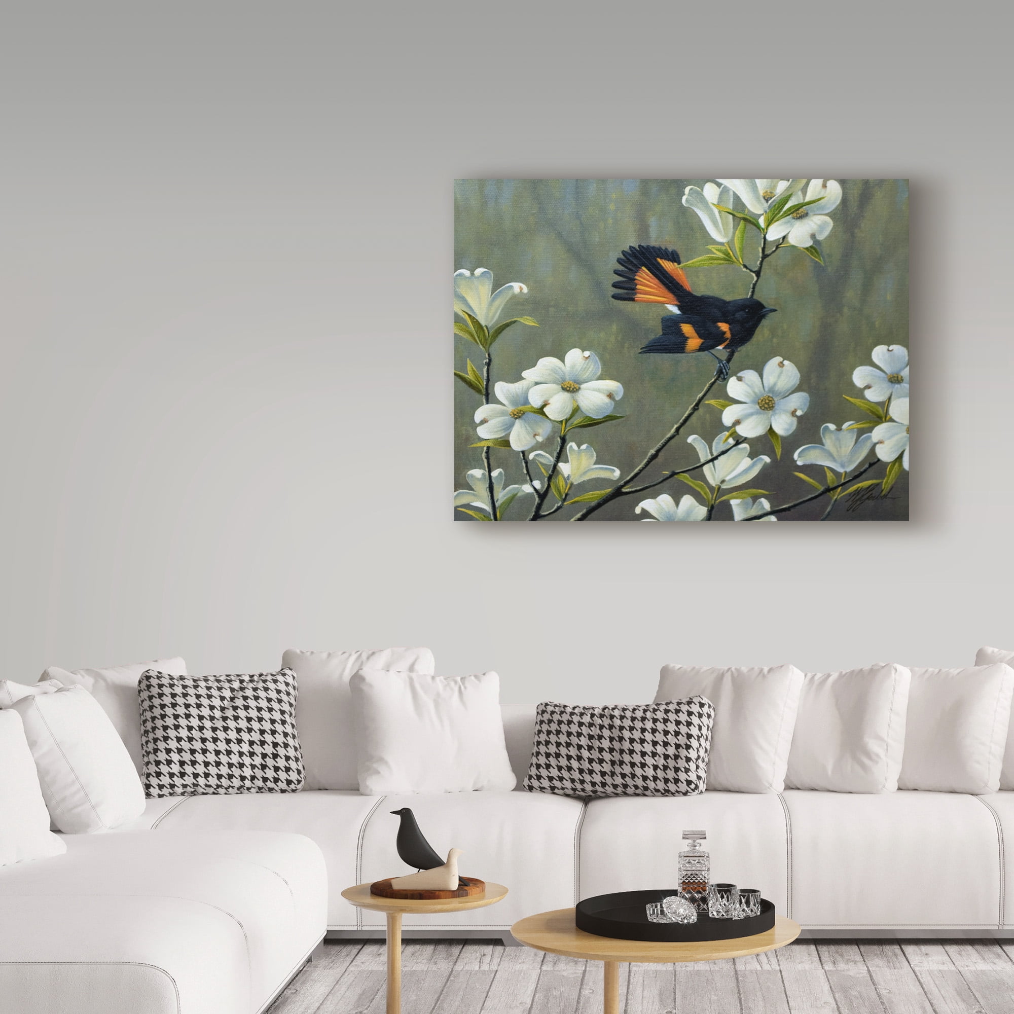 Trademark Fine Art 'Redstart And Dogwood' Canvas Art by Wilhelm Goebel