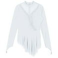 thumbnail image 5 of YONGHS Women's Figure Ice Skating Dress Long Sleeve Irregular Hem Gymnastics Dance Costume White XL, 5 of 6