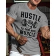 thumbnail image 2 of Gymish Hustle to Gain More Muscle T-Shirt – Motivational Gym Shirt for Men, Funny Lifting Workout Tee, Heather Grey, X-Large, 2 of 6