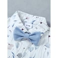 thumbnail image 5 of CARETOO Boy Clothes Suit 3Pcs 0-18M Infant Short Sleeve Formal Outfits Shirt Bowtie Pants 95% Cotton, 5 of 15