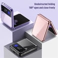thumbnail image 2 of SaniMore for Samsung Galaxy Z Flip 3 Electroplating Folding Case, Rugged PC High Transparent [Not Yellowing Technology] Full Body Protective Case for Samsung Z Flip 3 Women Men, Black, 2 of 6