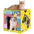 thumbnail image 1 of PawHut Cat Scratcher, 2 in 1 Cardboard Cat House with Catnip, 1 of 10