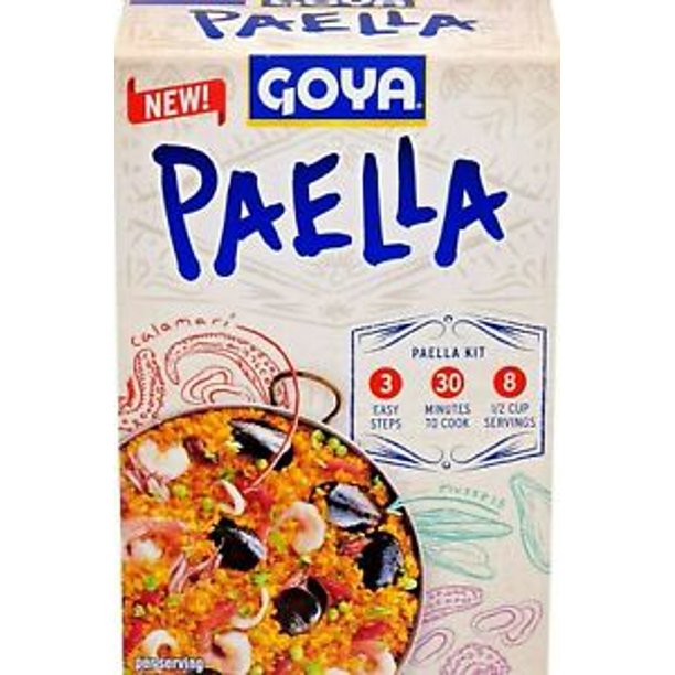 Goya Paella Valenciana Yellow Rice & Seafood Dinner 8 Oz for 4 Servings