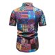 thumbnail image 4 of Camiseta de Manga Corta de la Moda Casual de los Hombres de la Impresión Del Botón Del Cuello de Vuelta, Top Ligero para Al Aire Libre, Diario Y Verano, 4 of 9