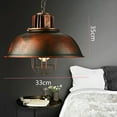 thumbnail image 3 of Rust Color Industrial Iron Pendant Light - Round 12.99*13.78in Ceiling Light for Home & Bar Decor (Not Included Light Source ), 3 of 12
