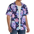 thumbnail image 2 of Yiaed crystal Skull flower Print Mens Casual Wrinkle Free Shirts Short Sleeve Button Down Summer Stretch Dress Shirt-3X-Large, 2 of 5