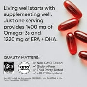 Sports Research® Keto Omega 1250mg Fish Oil EPA DHA Astaxanthin Krill MCT Oil (120 Softgels)