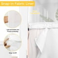 thumbnail image 6 of Pink Spring Floral No Hook Shower Curtain Waterproof, Bathroom Curtains with Snap in Liners and See Through Top Window, Watercolor Botanical Summer Hotel Style Bathtub Curtains Shower 36"Wx72"L, 6 of 8