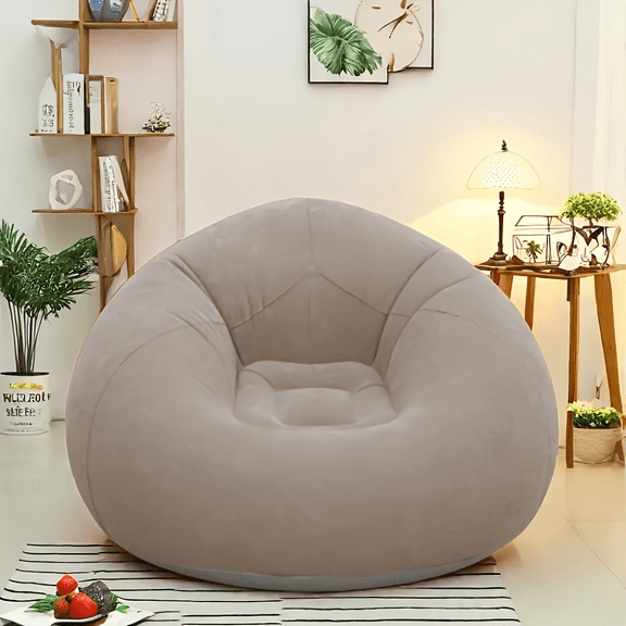 1pc Soybean Bag Chair, Inflatable Sofa Chair, Soft, Comfortable, Outdoor, Lazy Seat, Tatami Chair, Sofa Cover, Lazy Sofa, Circular Single Sofa, Living Room, Office Lunch Break, Outdoor Picnic Camping