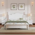 thumbnail image 2 of Euroco 3-Piece Natural Wood Queen Bedroom Set, White, Solid, 2 of 13