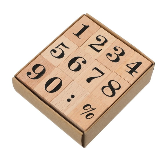 ROSENICE Decorative Wooden Stamps Synthetic Material 12Pcs 1.22X0.90X0.43in