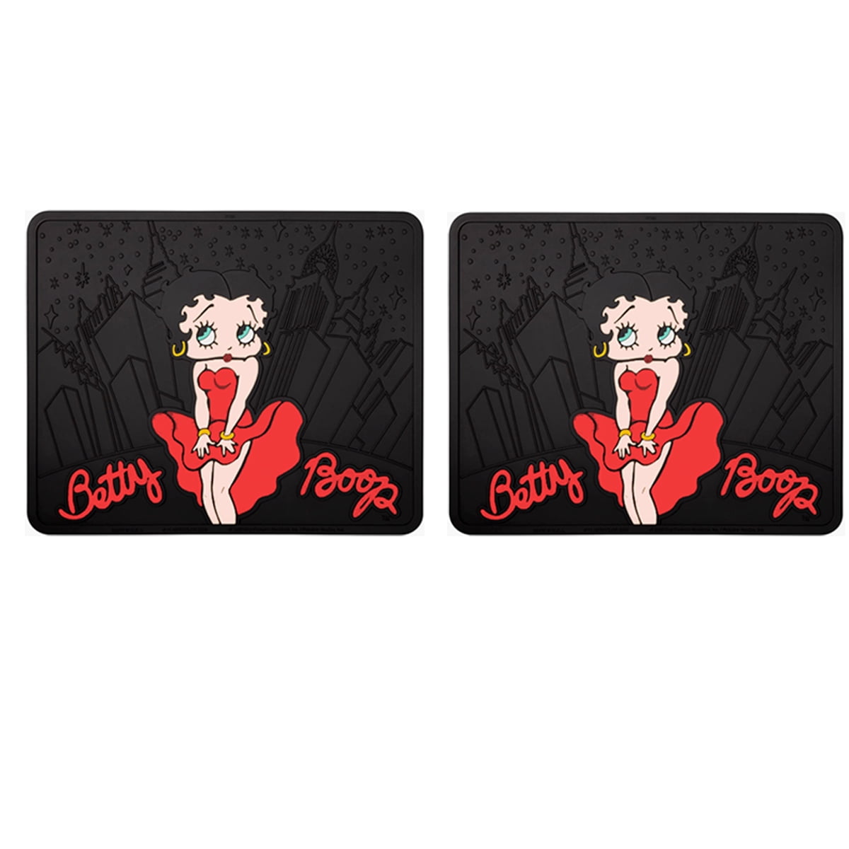 Plasticolor Betty Boop Skyline Car Accessories Set - Seat Cover, Mats, Wheel Cover, Sunshade Set