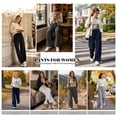 thumbnail image 5 of TEMOFON Sweatpants for Women Loose Fit Casual Comfy Lounge High Waist Drawstring Elastic Sweatpants Flowy Palazzo Pants with Pocket, 5 of 10