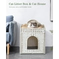 thumbnail image 2 of Caja de arena para gatos SETVSON de ratán con alfombrilla de arena para gatos, color blanco, 2 of 7