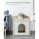 thumbnail image 2 of Caja de arena para gatos SETVSON de ratán con alfombrilla de arena para gatos, color blanco, 2 of 7