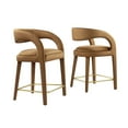 thumbnail image 2 of Modway Pinnacle 24.5" Upholstered Fabric Counter Stool in Brown/Gold (Set of 2), 2 of 10