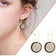 thumbnail image 1 of HomeKingdee Fashion Black Round Exquisite C-Shaped Earrings - Alloy Ear Jewelry for Women and Girls for Various Occasions, 1 of 5