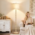 thumbnail image 5 of NATYSWAN 62" Floor Lamps for Living Room,3 Color Temperature Standing Lamp, Vintage Farmhouse Floor Lamp with Rotary Switch,Resin Tall Lamps for Bedroom, Office, 5 of 8