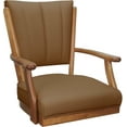 thumbnail image 3 of Leather Classic Caster Solid Wood Dining Chair - Brown on Honey, 3 of 3