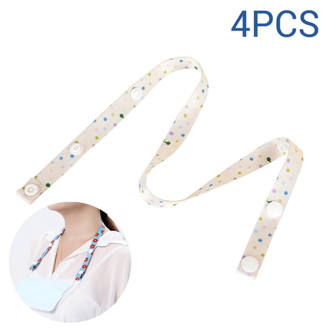 4 piezas máscara facial soporte de correa para el cuello diseño de botón a presión máscara extensión cordón protección contra pérdida para niños adultos