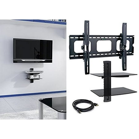 2xhome - Universal Flat LED LCD Plasma Flat TV Wall Mount Tilt for 35