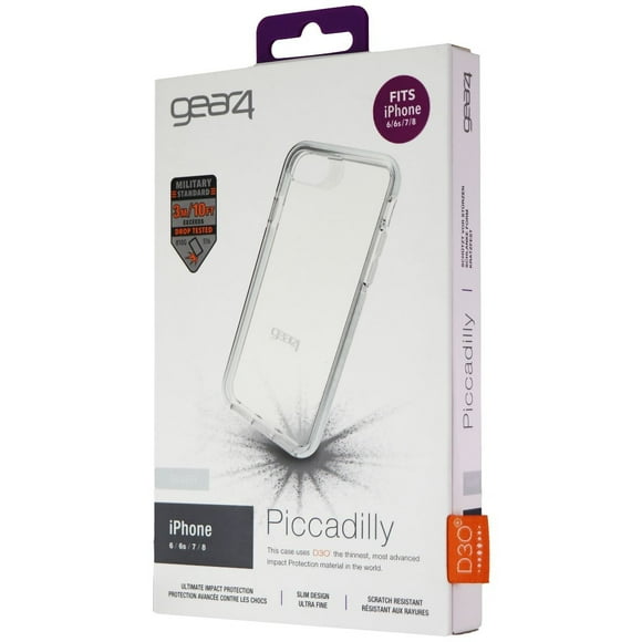 GEAR4 D3O iPhone 8/7/6S Clear/Silver Piccadilly case - IC7083D3