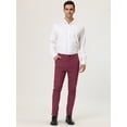thumbnail image 3 of INSPIRE CHIC Vestidocuadros pahombre Pantalones de negocioscuadros ajustados con bolsillos rojo M, 3 of 6