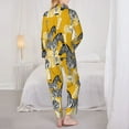 thumbnail image 3 of Pajama Sets for Women 2 Pcs, zebras orange cute Button Down Long Sleeve Sleepwear Lounge PJ Sets, 3 of 6