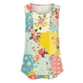 thumbnail image 6 of Xdegoge Tank Tops for Women Under $5 Sleeveless Crew Neck T Shirt Summer Tunic Fashion Tops Floral Print Loose Fit Workout Tee Shirt Dressy Casual Work Blouses Returns Online Track, 6 of 7