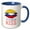Blue/White, variant on 3drose, Woman Lips, Flag. Colombian Kiss. Elegant Patriotic, Travel Gift, 15oz Two-tone Blue Mug