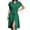 *Green, variant on ClodeEU Women's Collar Cap Sleeve Drawstring Waist Button Midi Shirt Dress,Casual Summer Dress Army Green,Women's Plus L