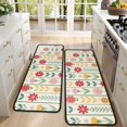 thumbnail image 4 of Kitchen Rugs Sets Of 2,Pioneer Flower Floral Print Pattern Anti Fatigue Kitchen Mat Rugs Non Slip Washable,Decorative Kitchen Floor Mats for Kitchen,Sink,Laundry,17"x47"+17"x47", 4 of 5