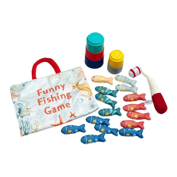 Lipstore Tapis de Jeu de Pêche en Tissu pour Nourrisson Qui Rampe, pour Garçon et Fille de 1 à 3 Ans, Beige