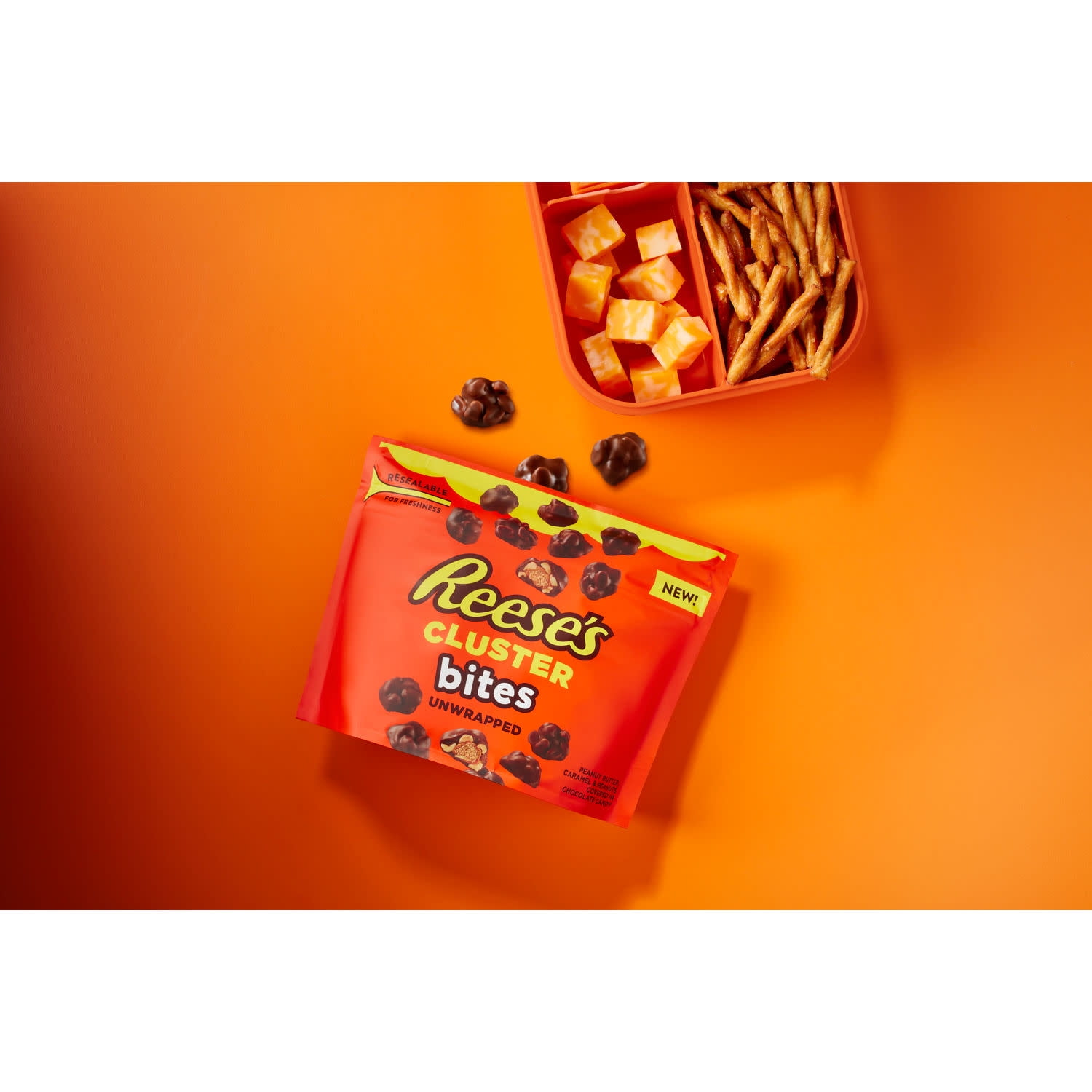 (3 pack) Reese's Cluster Bites Peanut Butter, Caramel and Peanuts Candy, Bag 7 oz