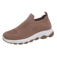 thumbnail image 5 of Rokment Orthopedic Slip on Walking Shoes for Women Lightweight Comfortable Arch Support Platform Wedge Low Heel Athletic Running Tennis Nursing Sneakers Brown Size 7, 5 of 6