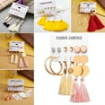 thumbnail image 3 of Grandest Birch 6Pcs/Set Bohemia Women Tassel Hook Earrings Ear Stud Set Jewelry Accessories Alloy, Tassel Clear, 3 of 8