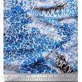 thumbnail image 1 of Soimoi Blue Heavy Satin Fabric Leopard Animal Skin Printed Craft Fabric by the Yard 54 Inch Wide, 1 of 3