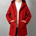 thumbnail image 3 of HAOTAGS Trench Coat for Boys (2-10) Long Sleeve Hooded Casual Outwear Wool/Polyester Blend Pea Coat Red Size 5T, 3 of 9