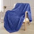 thumbnail image 7 of Exclusivo Mezcla Large Soft Fleece Throw Blanket, 50"x70" Stylish Jacquard Throw Blanket for Couch, Cozy, Warm, Lightweight Cobalt Blue Blanket, 7 of 7