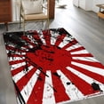 thumbnail image 3 of Japanese Chariot Flag Kitchen Runner Rug 2.7x5 Washable Runners for Hallway Non Slip Red Black Flag Abstract Large Area Rug Indoor Floor Carpet for Bathroom Laundry Entryway Bedroom Living Room, 3 of 8