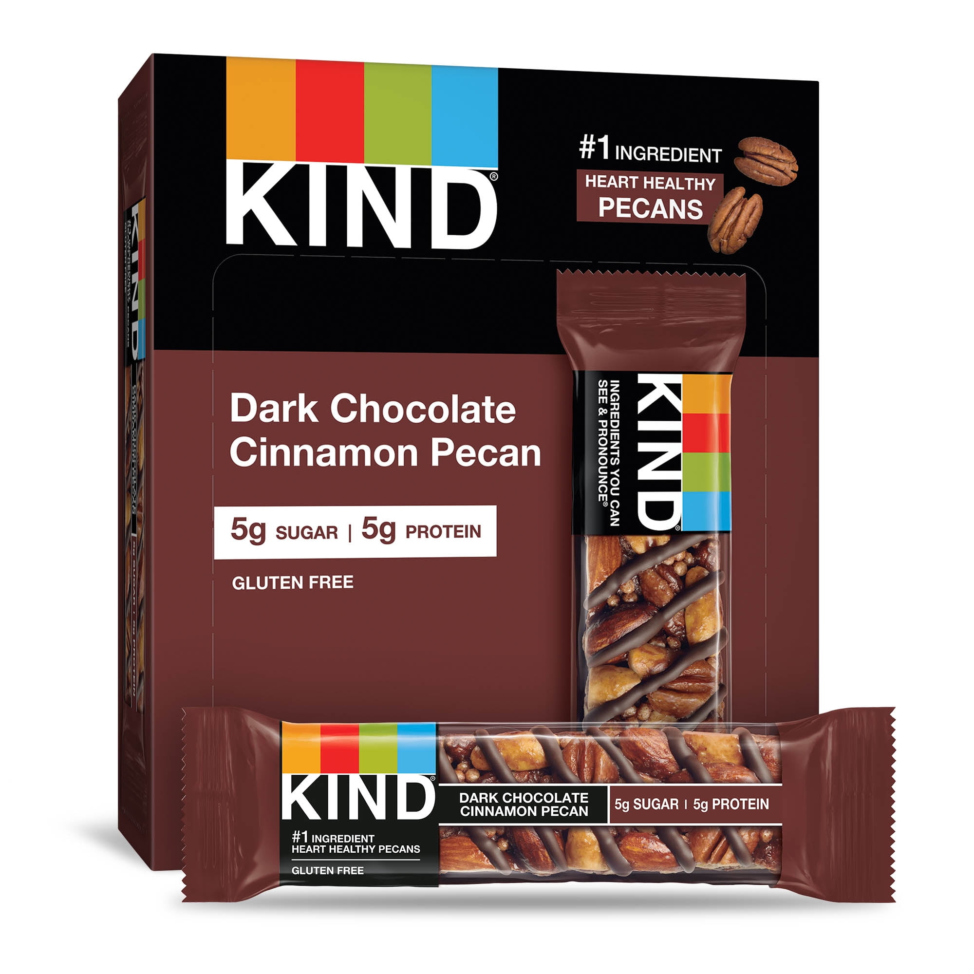 KIND Bars Dark Chocolate Cinnamon Pecan Gluten Free Low Sugar 1 4oz kind-bars-dark-chocolate-cinnamon-pecan-gluten-free-low-sugar-1-4oz