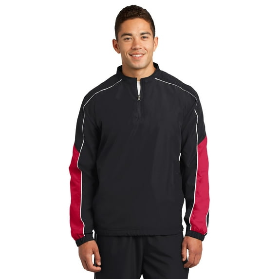 Sport-Tek Piped Colorblock 1/4-Zip Wind Shirt