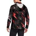 thumbnail image 3 of Havenx Mens Sun Protection Shirts Lightning Print Long Sleeve Rapid Dry Hoodies with Mask Hooded Upf 50+ Shirt Rash Guard Casual Summer Lightweight Athletic Workout Blouses,Red L, 3 of 5
