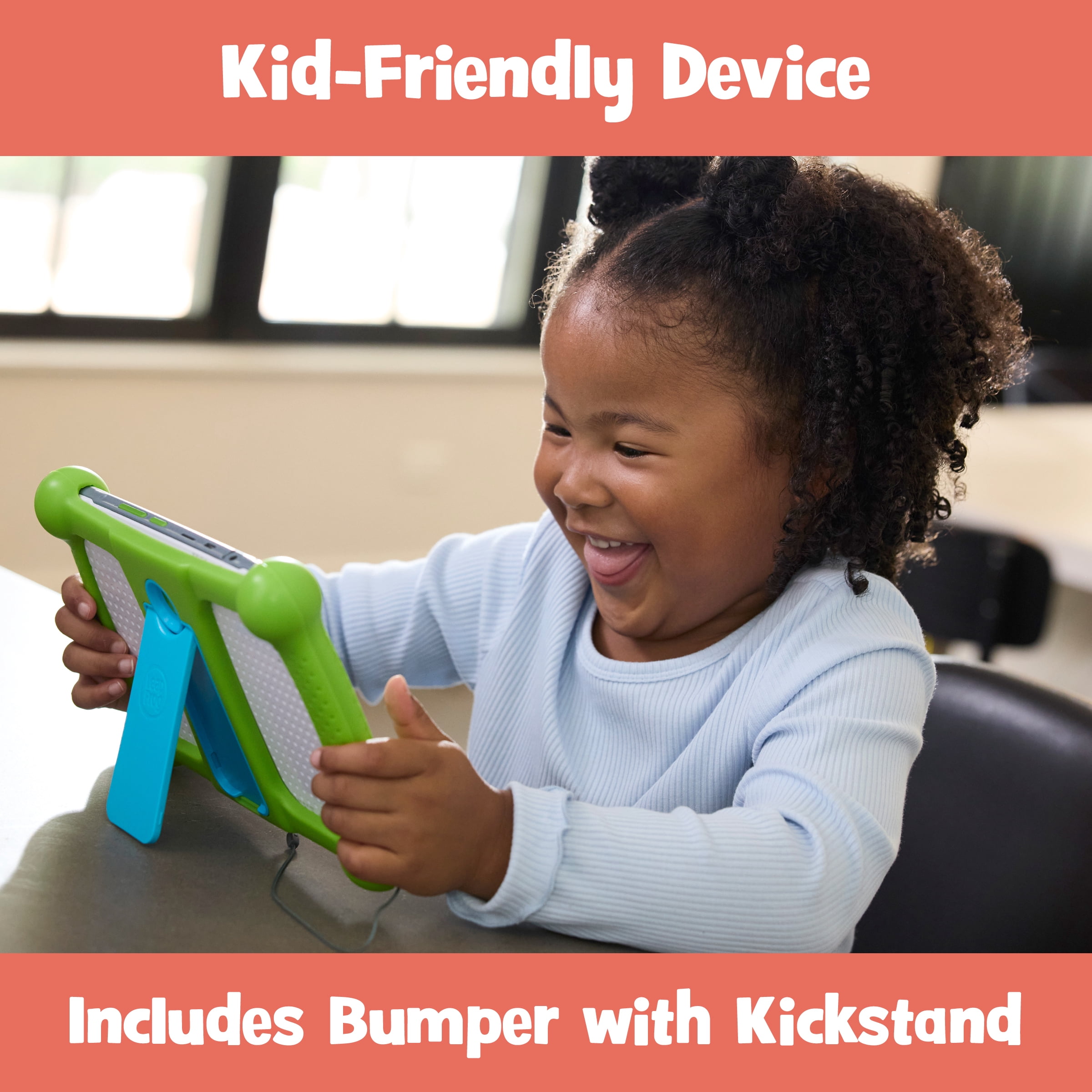 LeapFrog LeapPad Academy Learning Tablet - Green Plastic, Silicone with Accessories, Age Group 3-8 Years Old