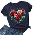 thumbnail image 2 of T Shirts for Women Women's Lover Love Printed T-Shirt Round Neck Short Sleeved, 2 of 3